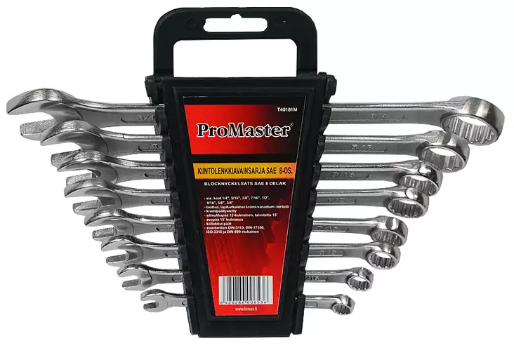 Kiintolenkkiavainsarja 8-Os. Sae1/4"-3/4 - Jako- ja lenkkiavaimet - T40181M - 1