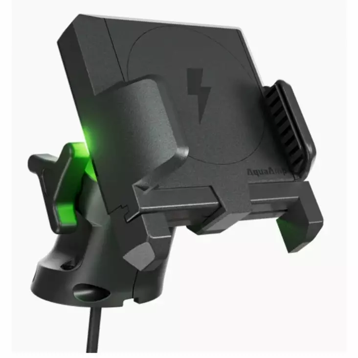 Laiteteline 15WQi2 LED jalalla sivu-stopparit - AquaAmp puhelintelineet ja laturit - AQA0915-1-ARM - 1