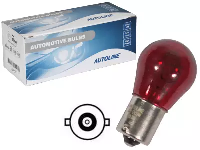 Polttimo Autoline 12V 21W P21W Ba15S Punainen - Auton polttimot - 12498PUN - 1