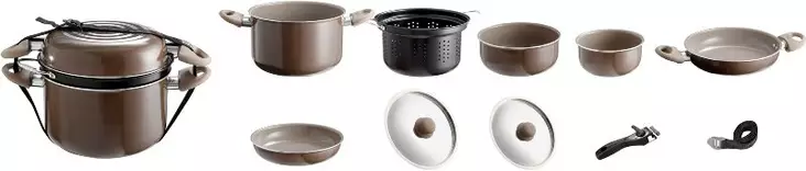 Brunner kattilasarja Chocolate 9+1 - Melamiiniastiastot ja aterimet - 0804042N - 1