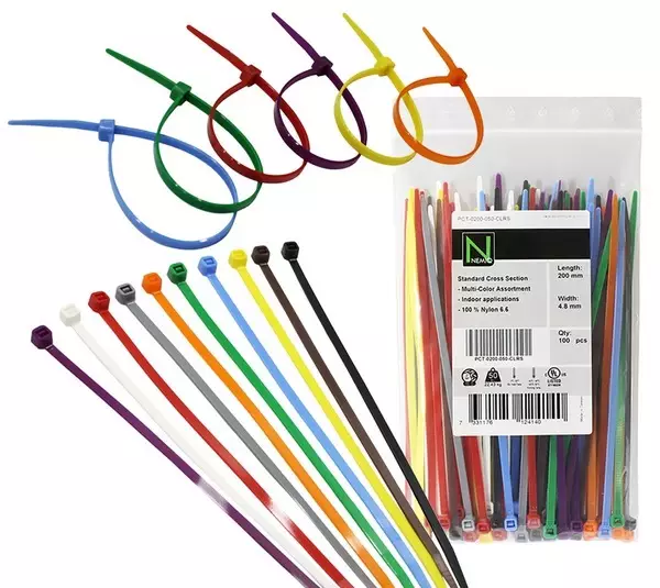 JOHDINSIDE 200X4,8mmLAJITELMA,VÄRI,100K - Nippusiteet - 338-20048VLAN - 1