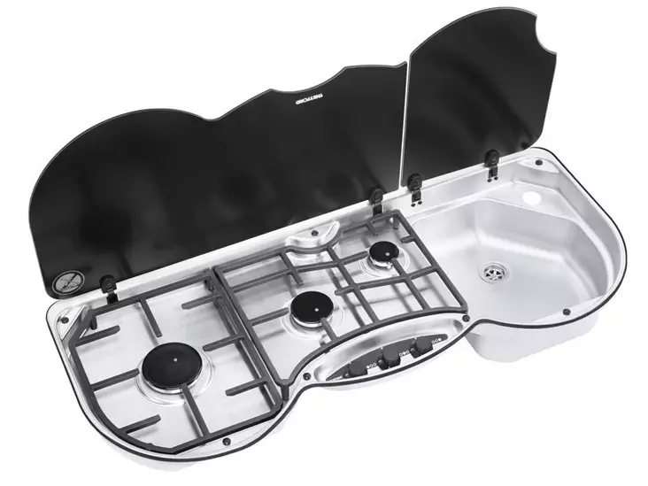 Liesi-allas yhdistelmä 353 oik, 3 liettä Allas oikealla. (kxlxs) 160x980x410 mm - Liedet, uunit ja osat - SCU353199-SP - 1