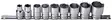 Hylsysarja Kiskossa 1/2" 10-27 mm Boxo 9-osaa - Hylsysarjat - 284-B33-1909R - 1