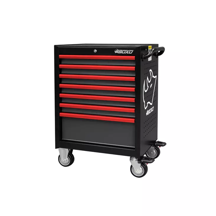 Työkaluvaunu - 7 laatikkoa, punaiset kahvat - Työkaluvaunut ilman työkaluja - 285-7071XR - 1