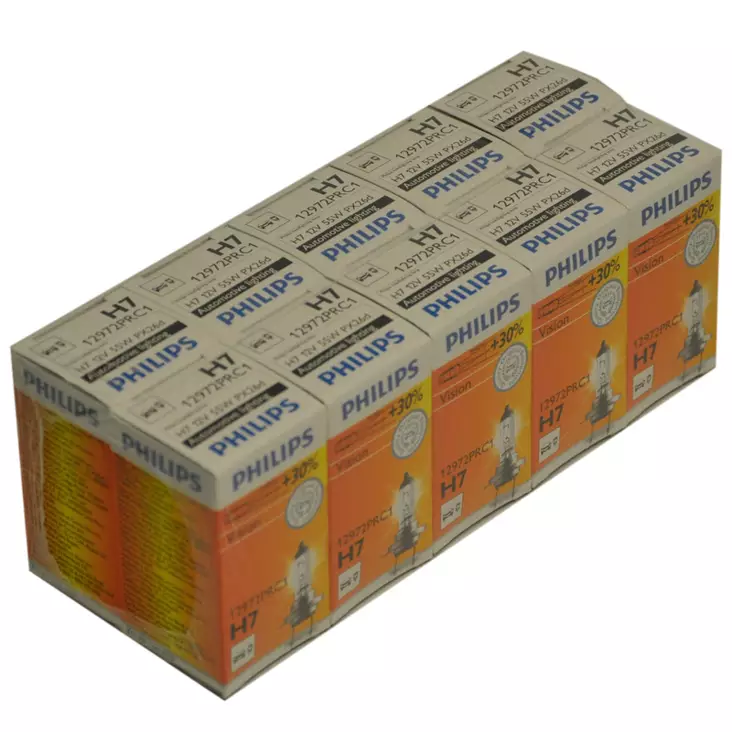 Autolamppu Philips H7 12V 55W PX26D VISION - Auton polttimot - 100-12972VIS - 1