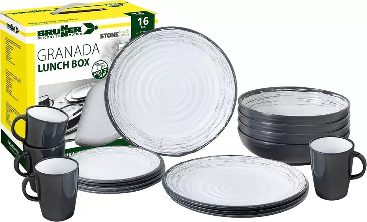 Brunner melamiiniastiasto Granada, liukueste, 16 osaa - Melamiiniastiastot ja aterimet - 0830155NC3S - 1