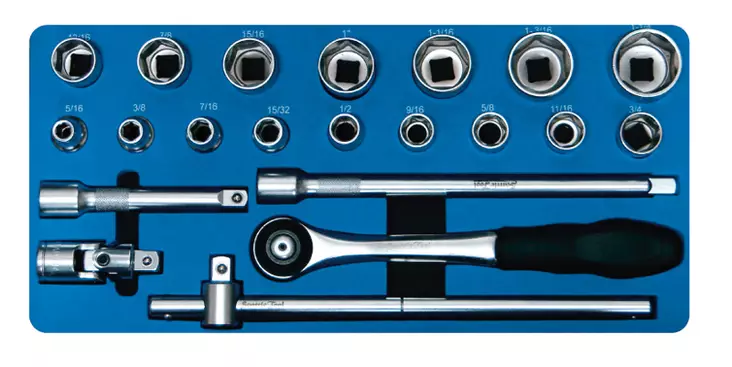 Hylsysarja 1/2" Tuumakoot Boxo Työkaluvaunuun 21-osaa - Työkalumoduulit työkaluvaunuihin - 284-BX003S - 1