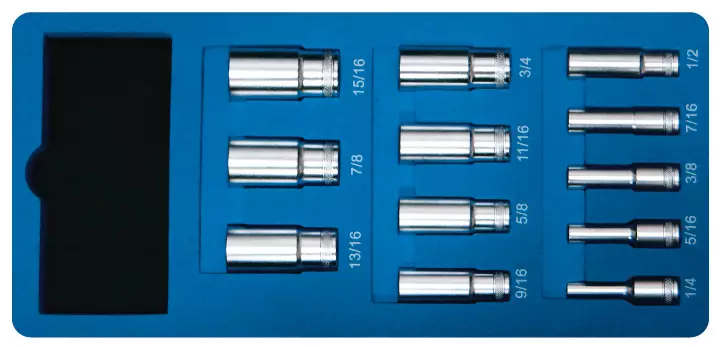 Hylsysarja 3/8" Tuumakoot Boxo Työkaluvaunuun - Työkalumoduulit työkaluvaunuihin - 284-BX016S - 1