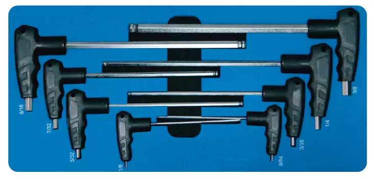 Pallopäiset kuusiokoloavaimet L-kahvalla tuumamitat - Työkalumoduulit työkaluvaunuihin - 284-BX020S - 1