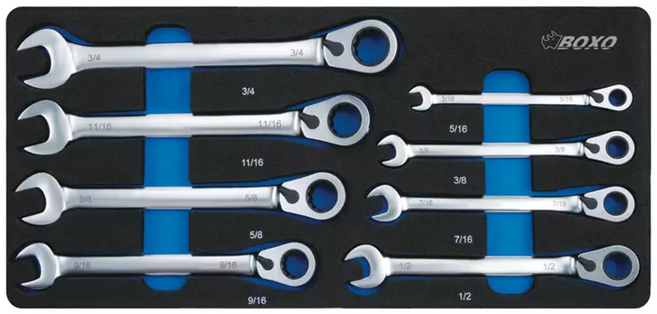 RäikkäLenkkiavainsarja suunnanvaihto tuumamitat - Työkalumoduulit työkaluvaunuihin - 284-BX023S - 1