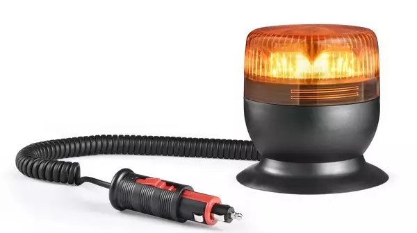 Keltainen huomiovalo vilkkuva 116x129 mm magneetti 12-24V - Valomajakat ja huomiovalot - 380-EVOF-MV - 1