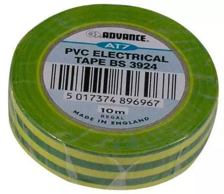 Sähköteippi kelta/vihreä 15mm x 10m - Teipit - 921-6041KV - 1