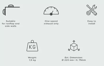 MaxxFan Dome poistoilmaventtiili 12 V, valkoinen - Kattoluukut ja osat - 00-03812W - 2