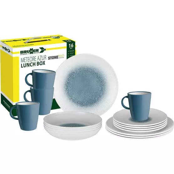 Brunner melamiiniastiasto Meteore Azur liukueste 16 osaa - Melamiiniastiastot ja aterimet - 0830155NC1X - 1