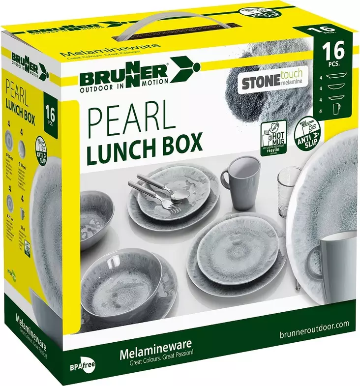 Brunner melamiiniastiasto Pearl liukueste 16 osaa - Melamiiniastiastot ja aterimet - 0830155NC5X - 1